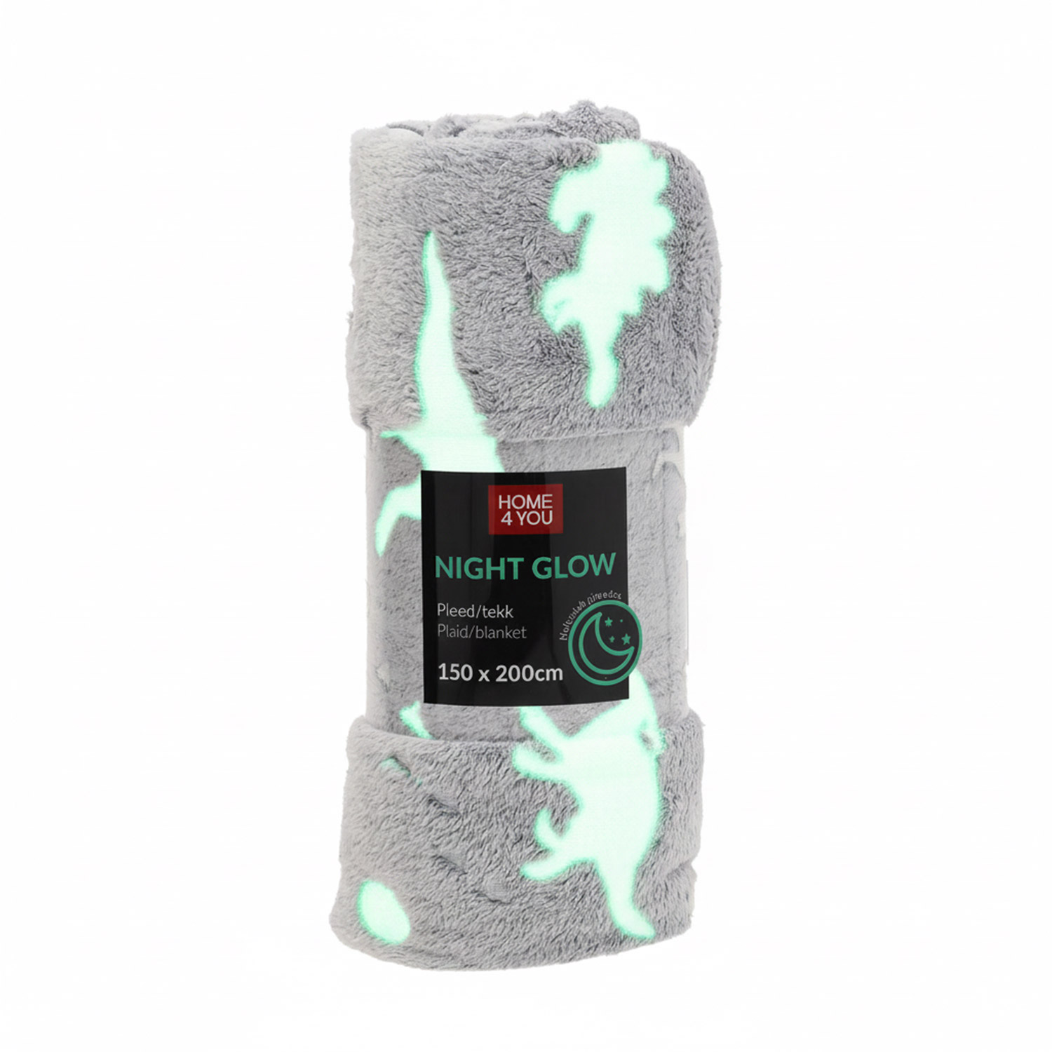 Viltti Home4You Night Light, 150x200cm, Dinosaurus, Harmaa