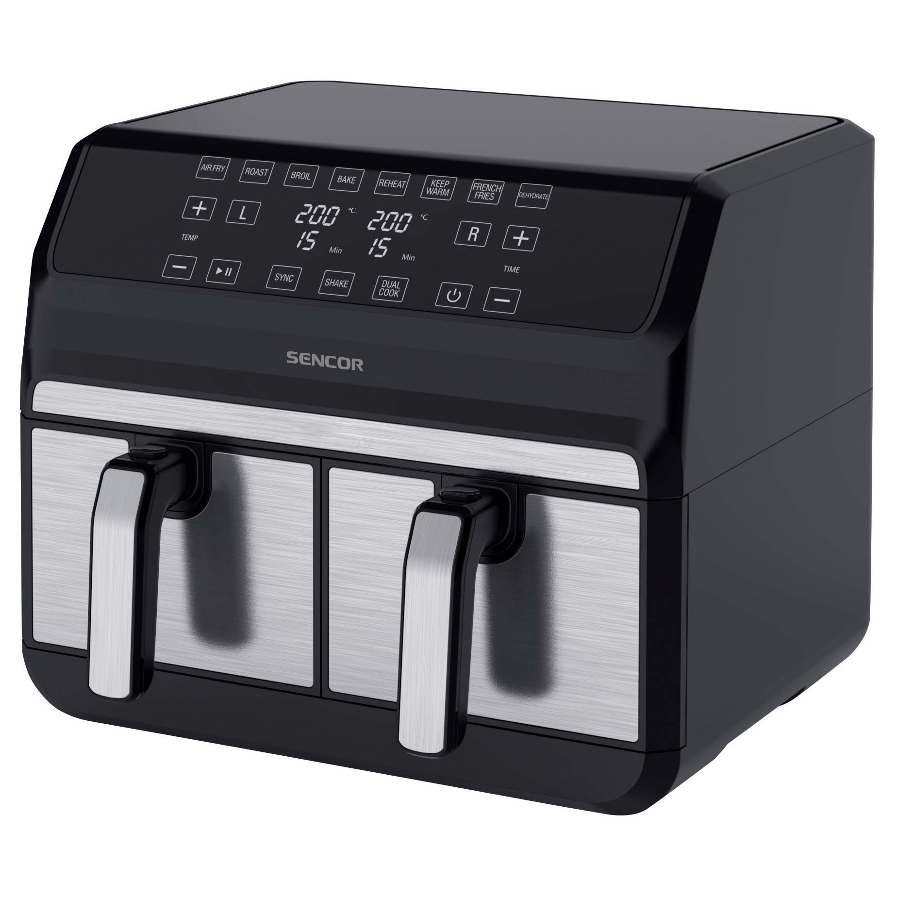 Kaksikorinen airfryer Sencor SFR9500SS, 2 × 4 l