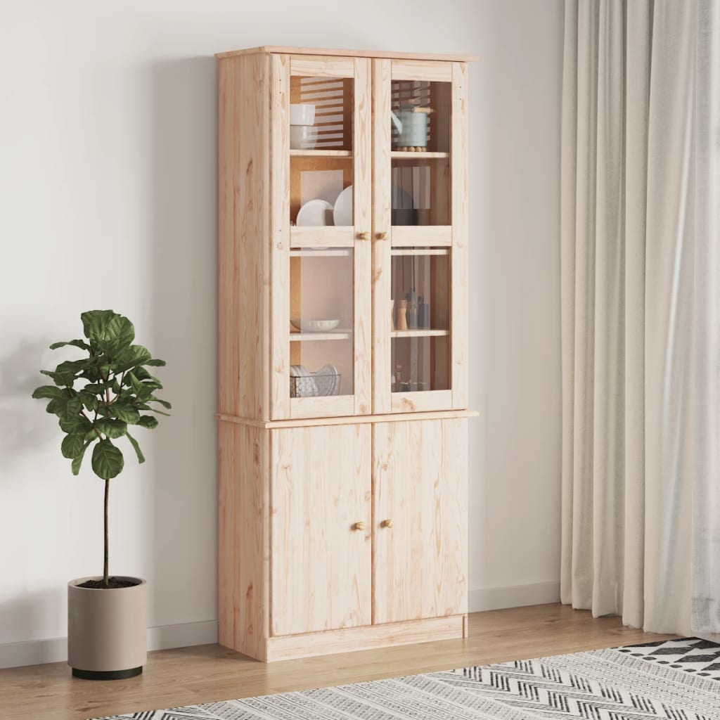 Vitriinikaappi ALTA, 77x35x186,5 cm, täysi mänty