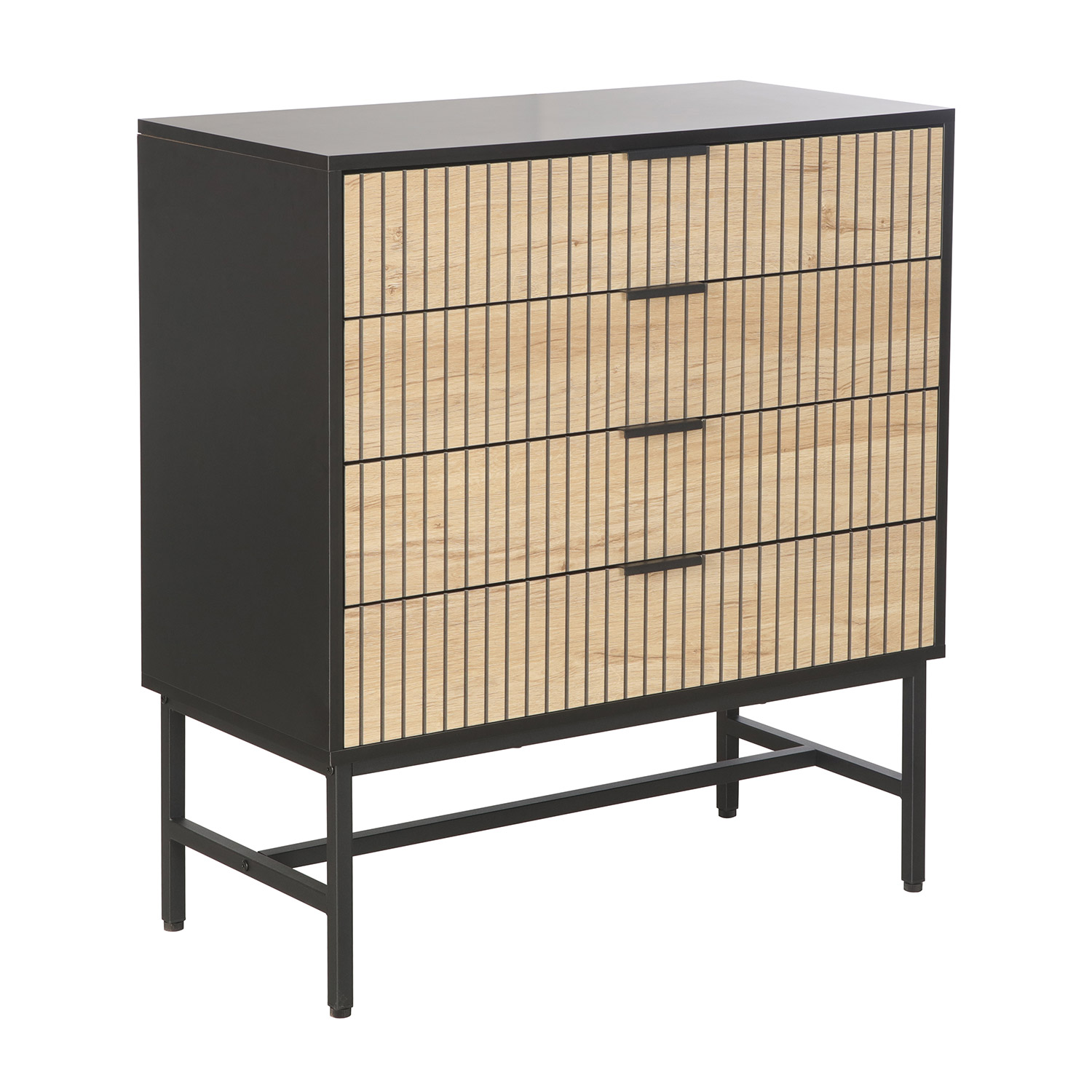 Vitriinikaappi Home4You Helve, 80x40x89,5cm, Musta/Vaalea Puu