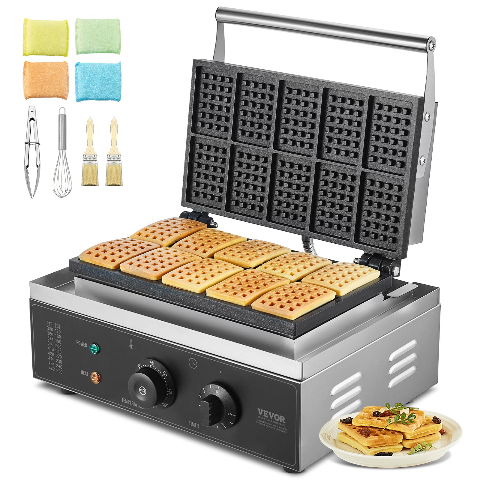 Vohvelirauta North Craft HT-10, 1550W, Ruostumaton Teräs, Hopea