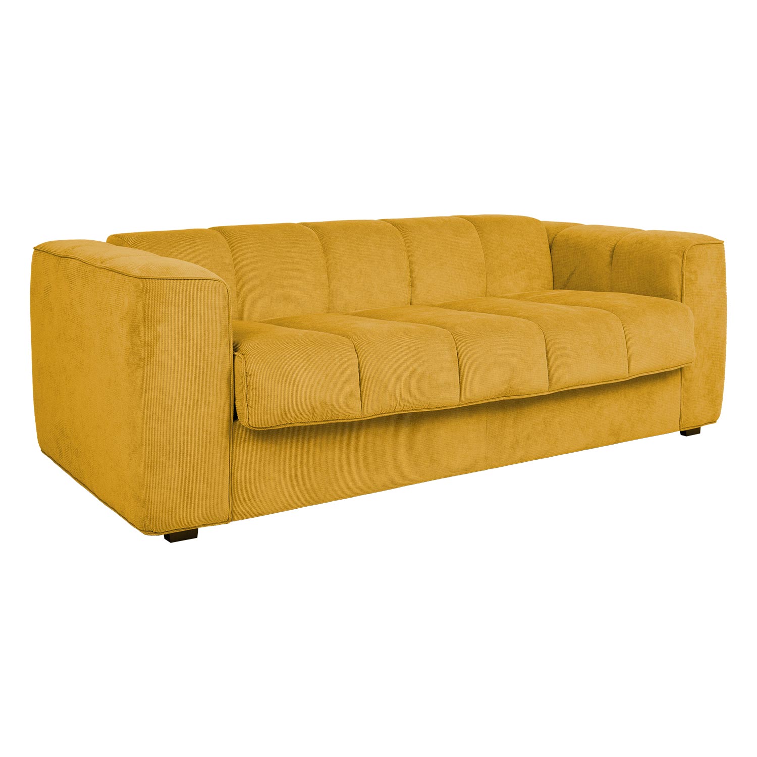 Vuodesohva Home4You Stella, 2-istuttava, jousipatjalla, leveys 206cm, keltainen
