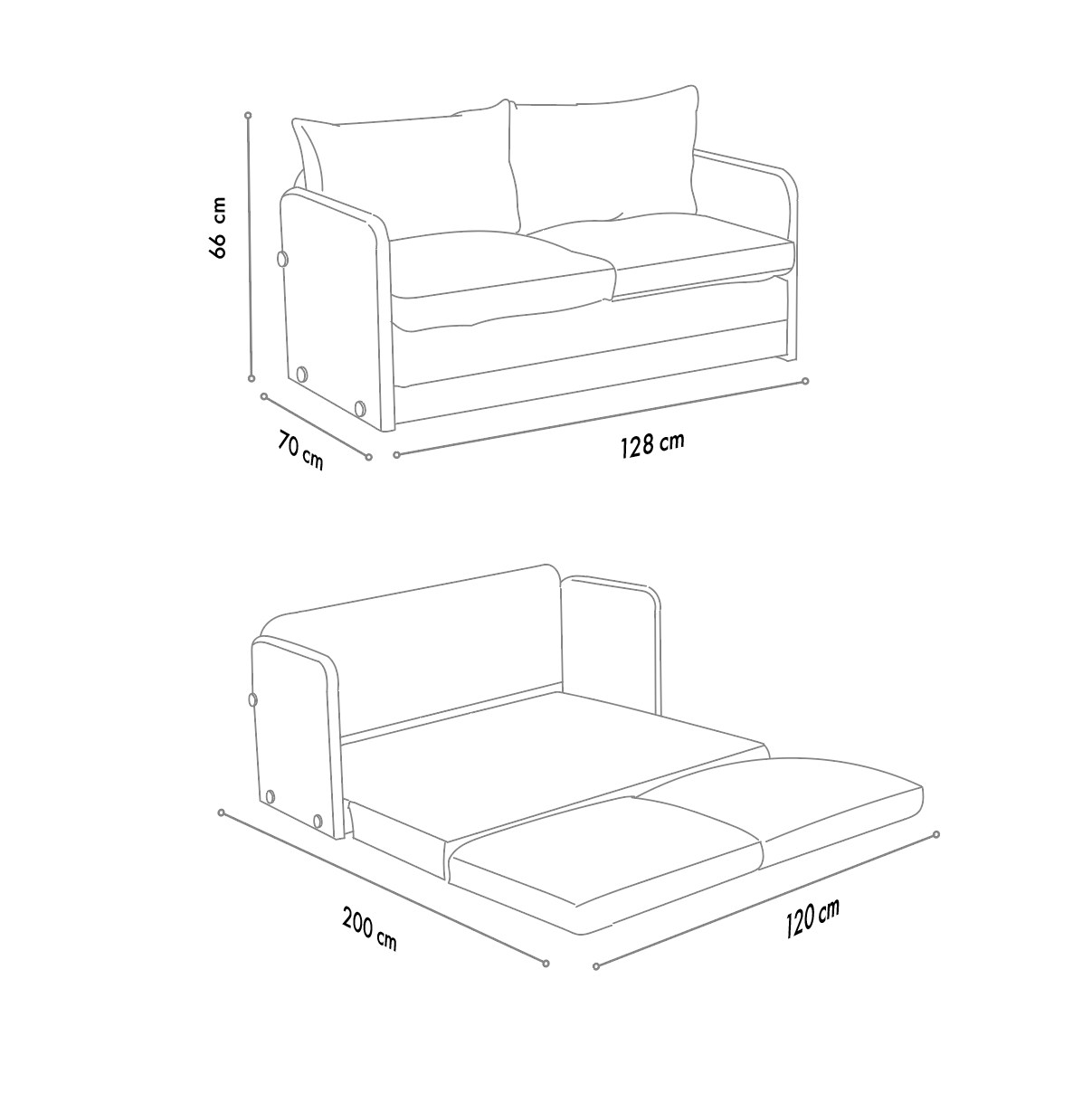 Vuodesohva Valento Furniture Saga, 2-istuttava