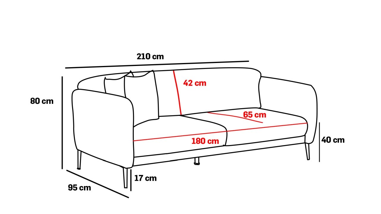 Vuodesohva Valento Furniture Simena, 3-istuttava