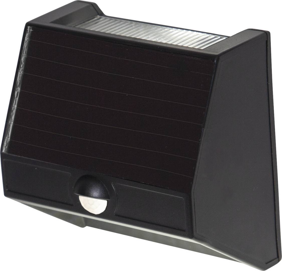 Aurinkokennoseinävalaisin Star Trading Wally, 11 cm, musta, liiketunnistimella