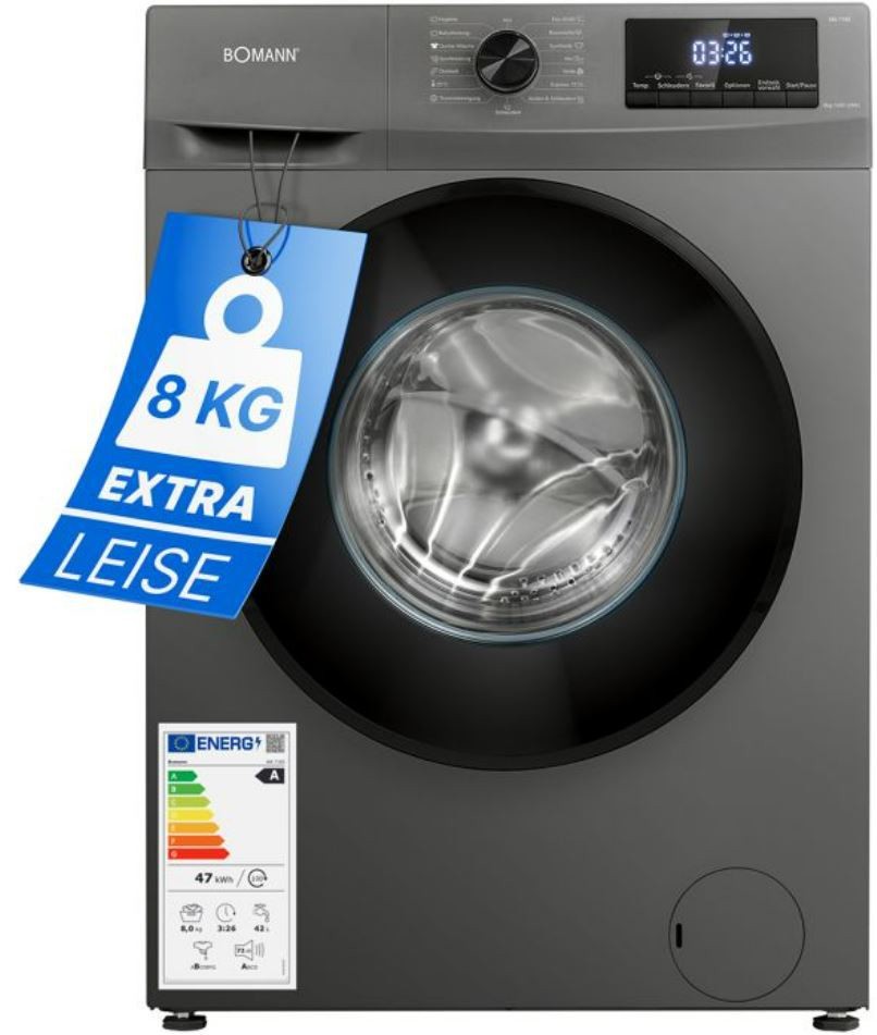 Pyykinpesukone Bomann WA7185T, 8kg, 1400rpm