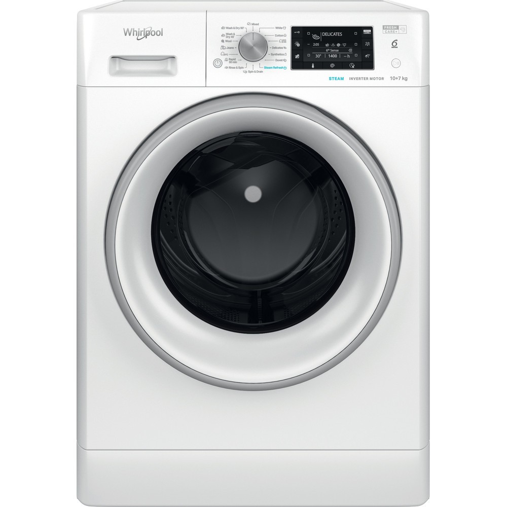 Kuivaava pyykinpesukone Whirlpool FFWDD1076258SVEE, 10kg/7kg