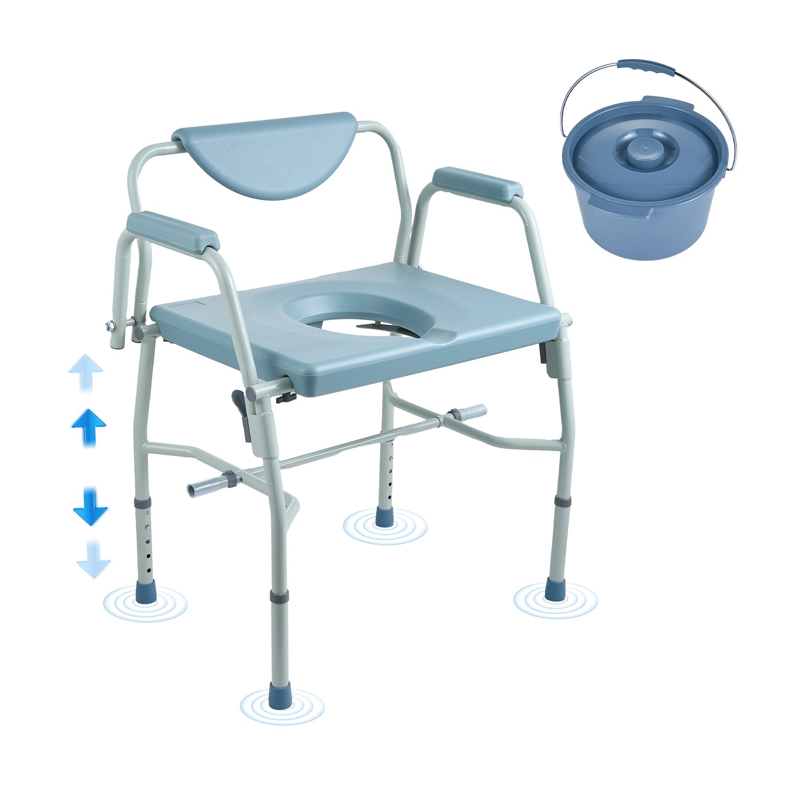 WC-tuoli North Craft Commode Chair, 470x590mm, 7L, Harmaa