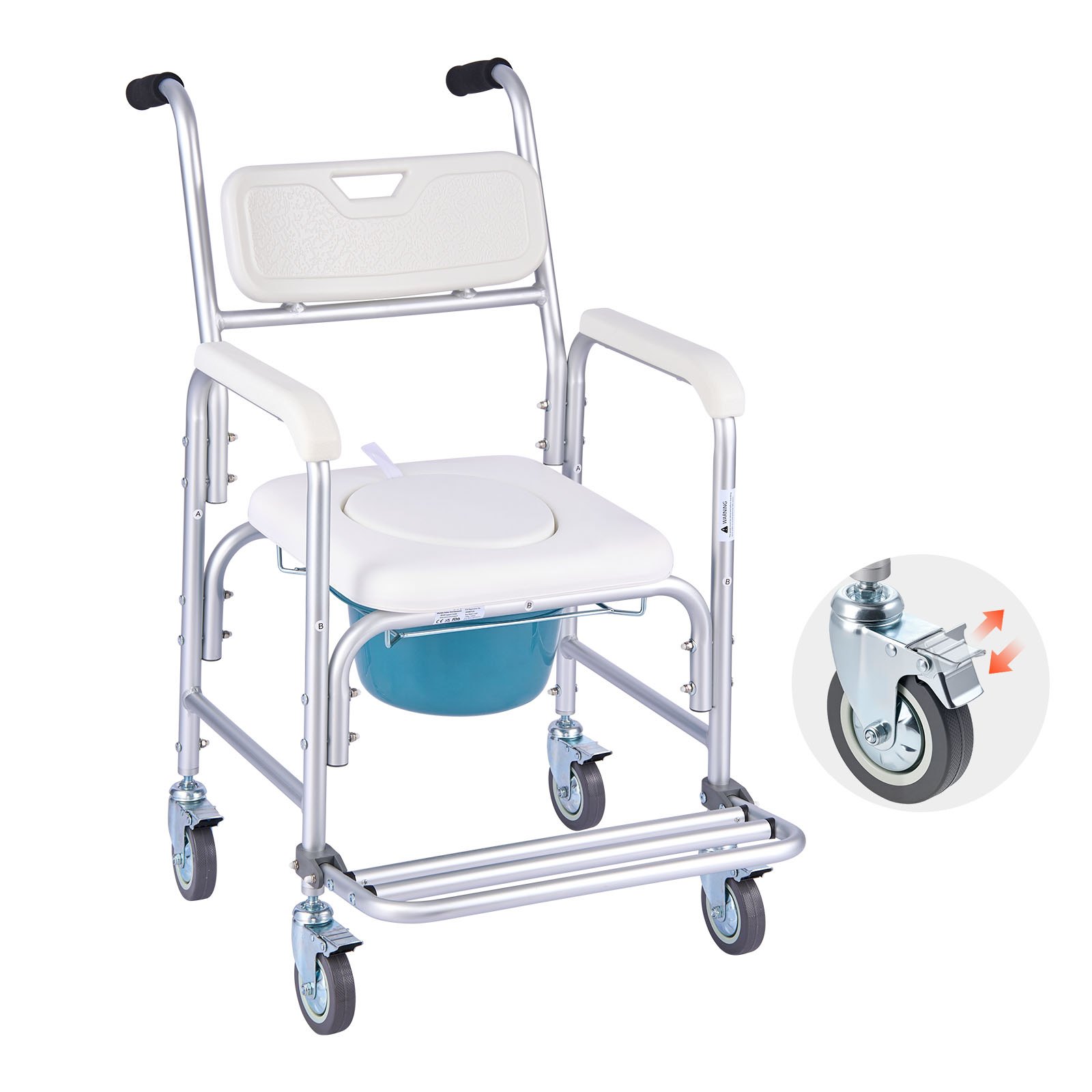 WC-tuoli North Craft FBL760637, 159kg kapasiteetti, 5L sanko, pyörillä