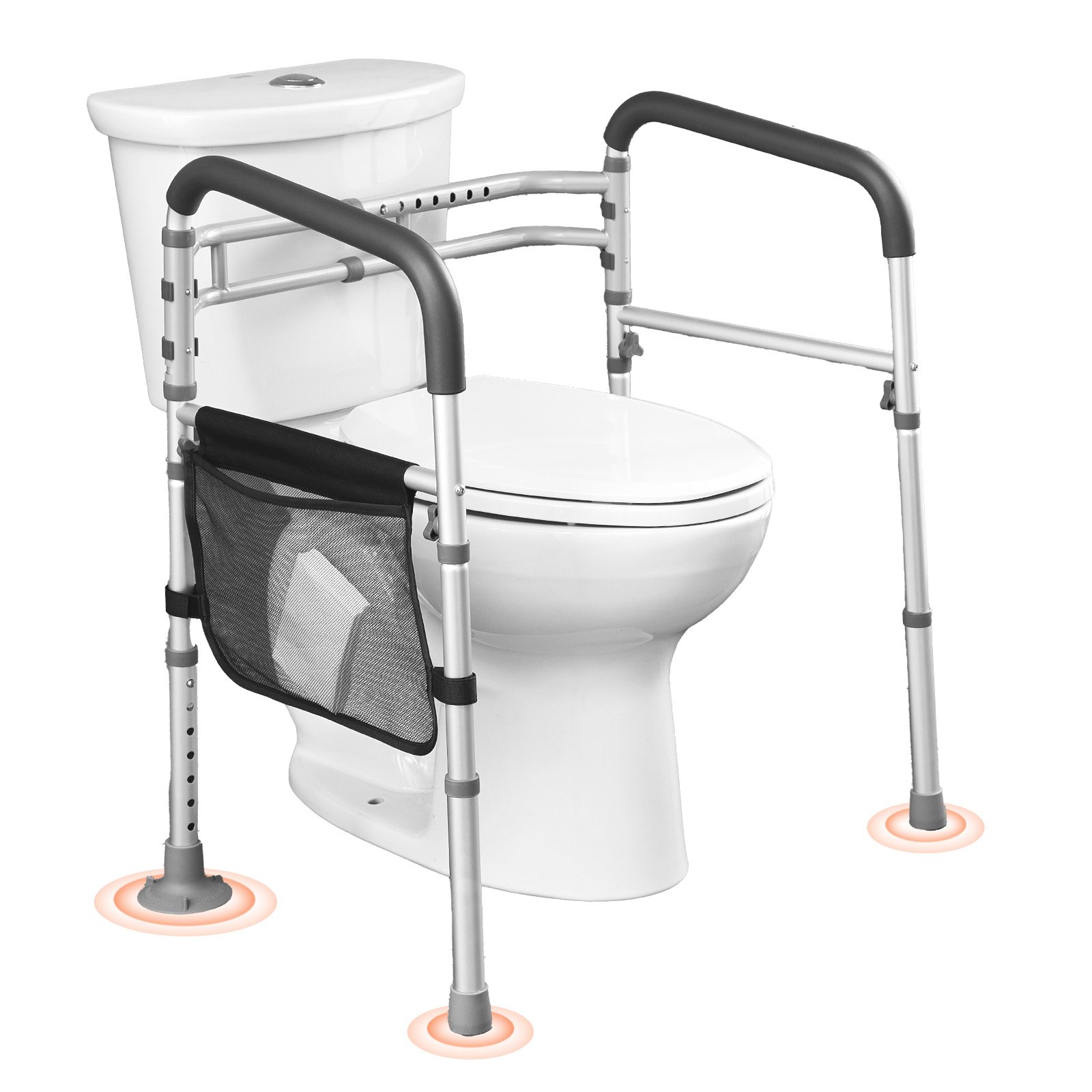 WC-turvakaide North Craft, Taitettava, Säädettävä, 300 lbs, Alumiiniseos, Harmaa