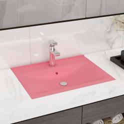 Ylellinen pesuallas hanareiällä matta pinkki 60x46 cm