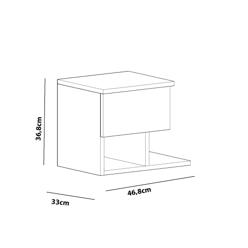 Yöpöytä Valento Furniture Yökaappi Yasso, 46.8x33x36.8cm, valkoinen