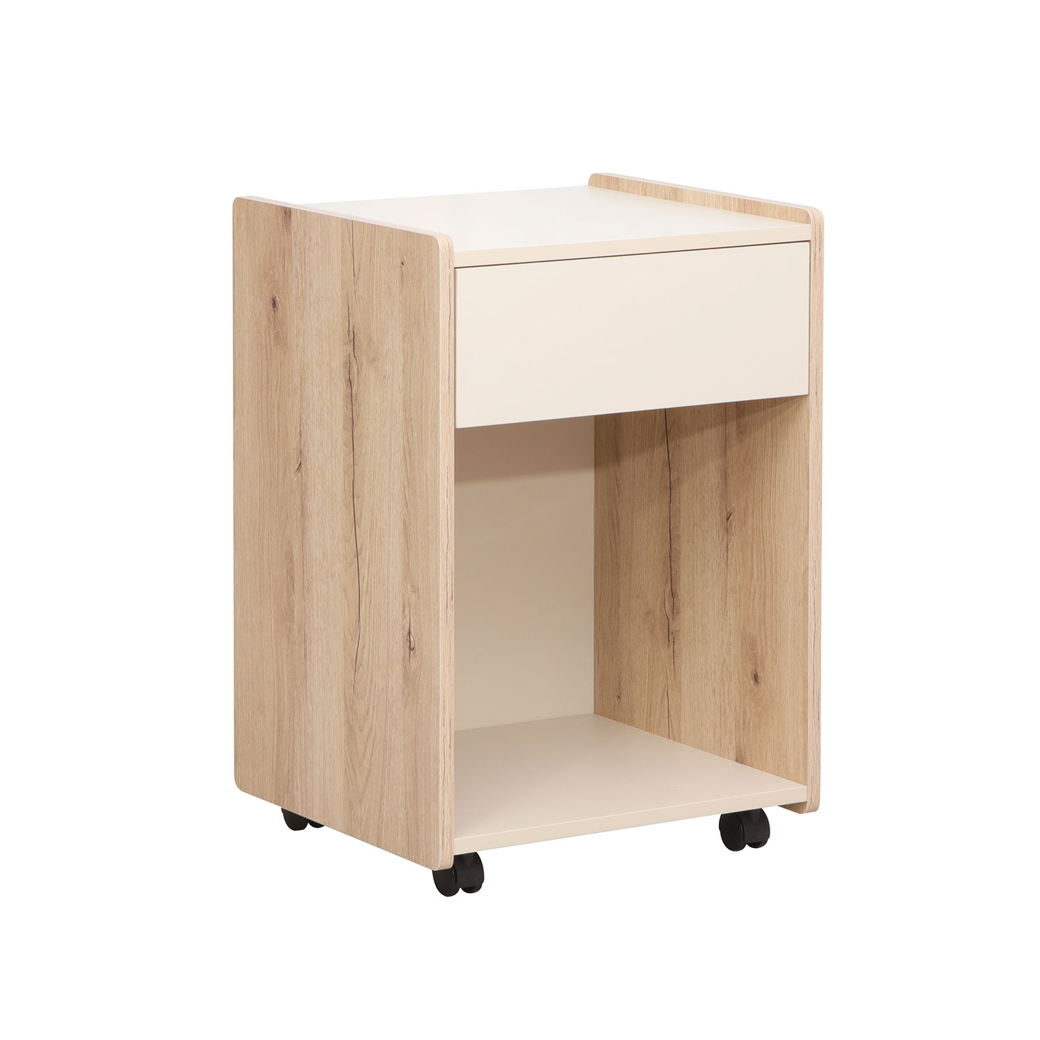 Yöpöytä Home4You Lester, 43x40x64cm, Vaalea Puu/Beige